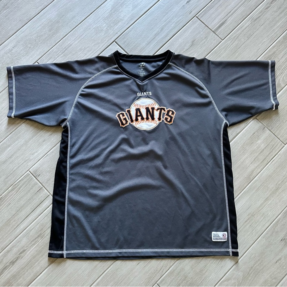 San Francisco Giants Big Logo Dynasty Jersey Black Size XL Gray/Black